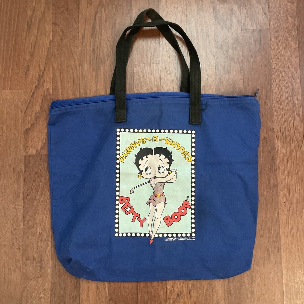 Vintage 90's Betty Boop Always A Winner Golf Shoulder Tote Bag Made in USA